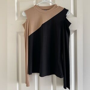SHEIN Black and Tan Long Sleeve Top
